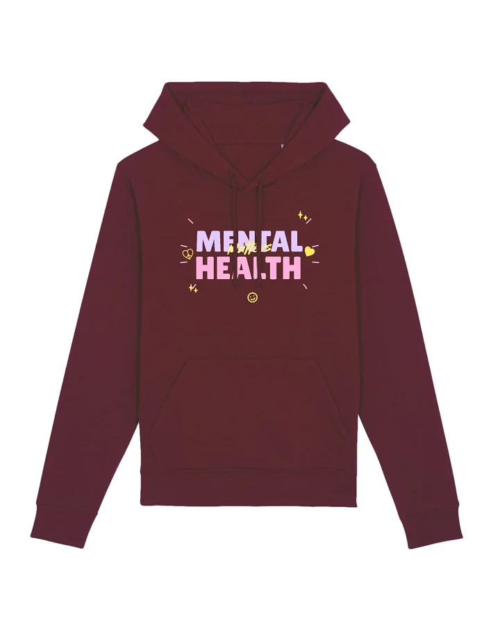Oat Milk Club Damen vegan Hoodie Cotton Mental Health Matters Maroon
