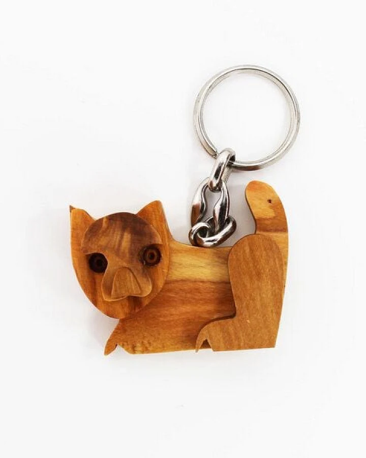 Mitienda Shop Schlüsselanhänger aus Holz - Katze