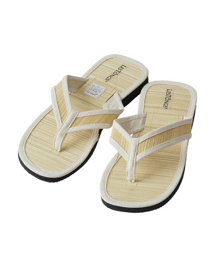 Les Tôngs Juncus-V Natur - Offene & vegane Zimtsandalen mit Zimtsohle Flip Flops
