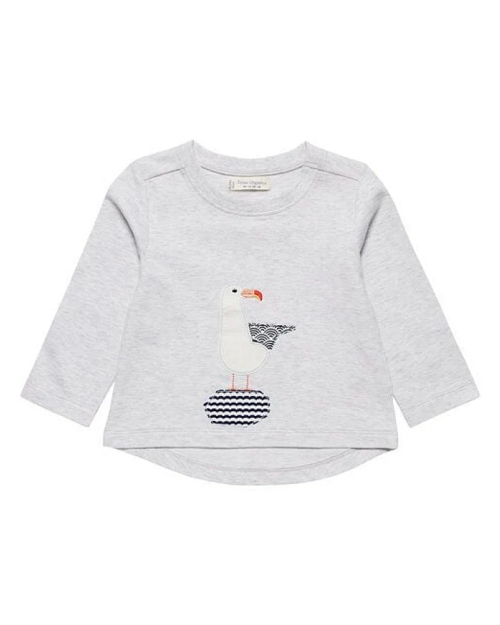 sense-organics Mädchen Sweatshirt grau melange Öko