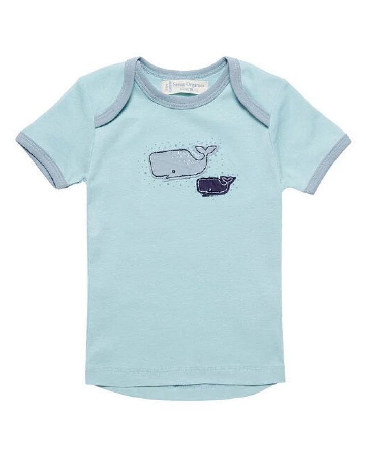 sense-organics Baby T-Shirt hellblau u. lachs Bio Baumwolle