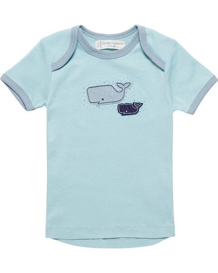 sense-organics Baby T-Shirt hellblau u. lachs Bio Baumwolle