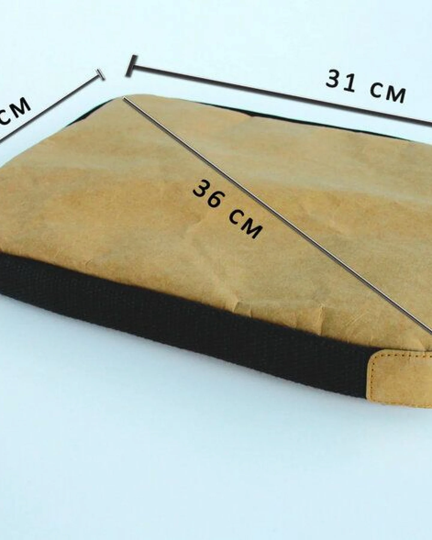 BY COPALA Kraftpapier Laptop Case 12 Zoll, MacBook Hülle, Tasche,Lederoptik – Ansicht 2