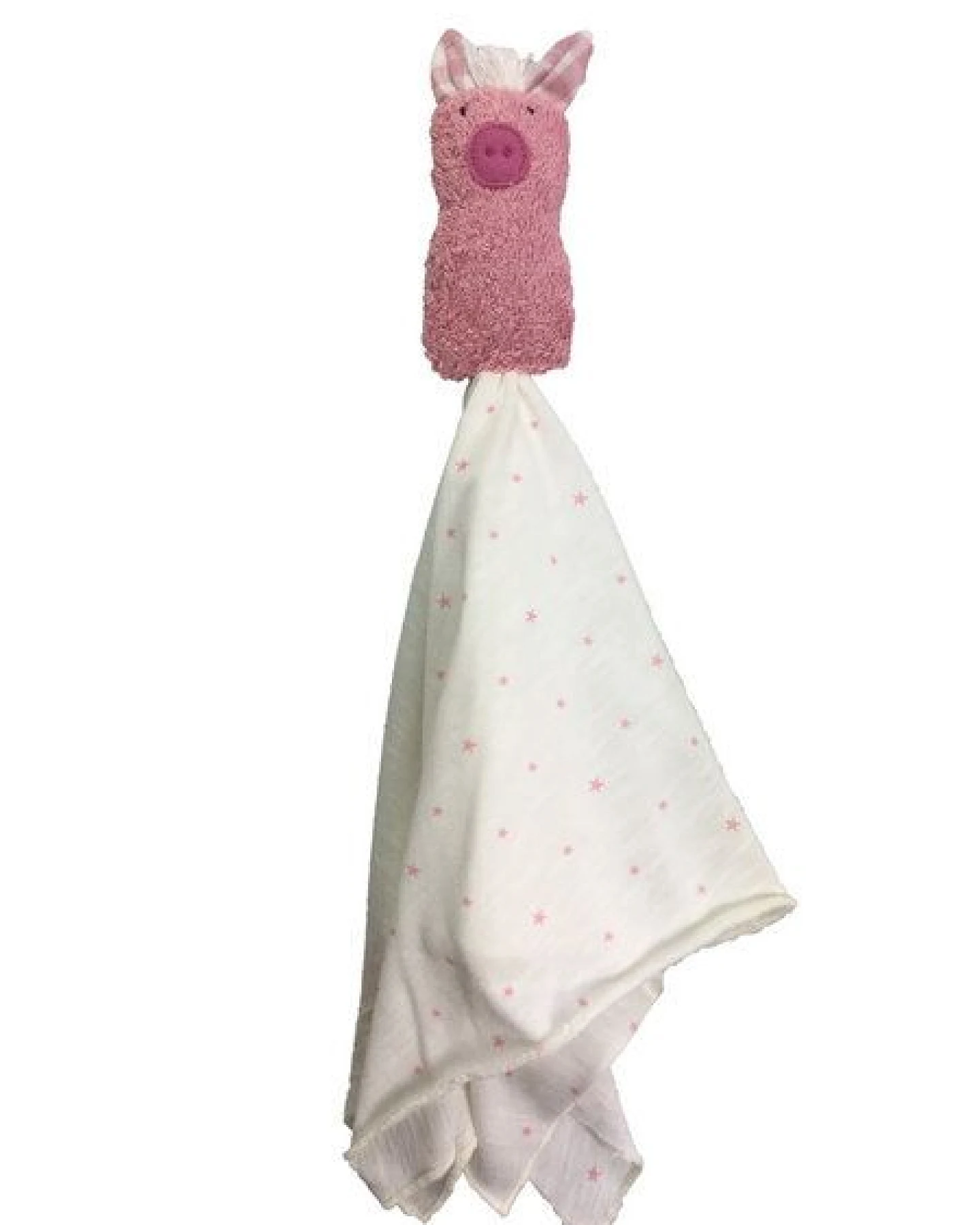 Pat und Patty Personalisertes Schmusetuch/Schnuffeltuch , Greifling "Schwein" ,Farbe : rosa, 100 % Baumwolle-kbA – Ansicht 2