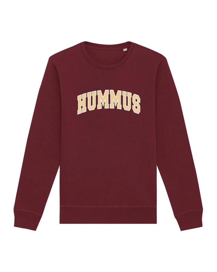Oat Milk Club Damen vegan Sweatshirt Hummus Unisex Maroon