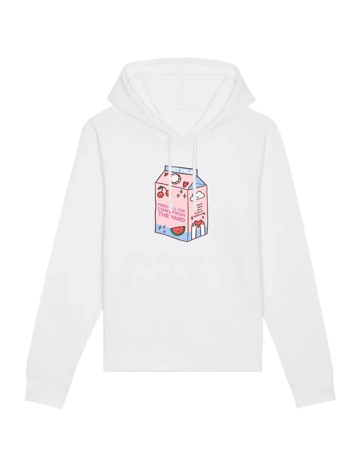 Oat Milk Club Damen vegan Hoodie Meine Hafermilch Befreit Alle Kühe Vom Hof Unisex Weiß