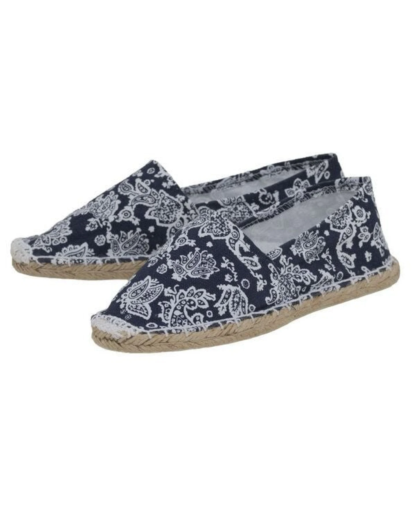 Japanwelt Espadrilles Paisley Muster Espadrilles Classic Canvas Damen und Herren Blau Weiß – Ansicht 4