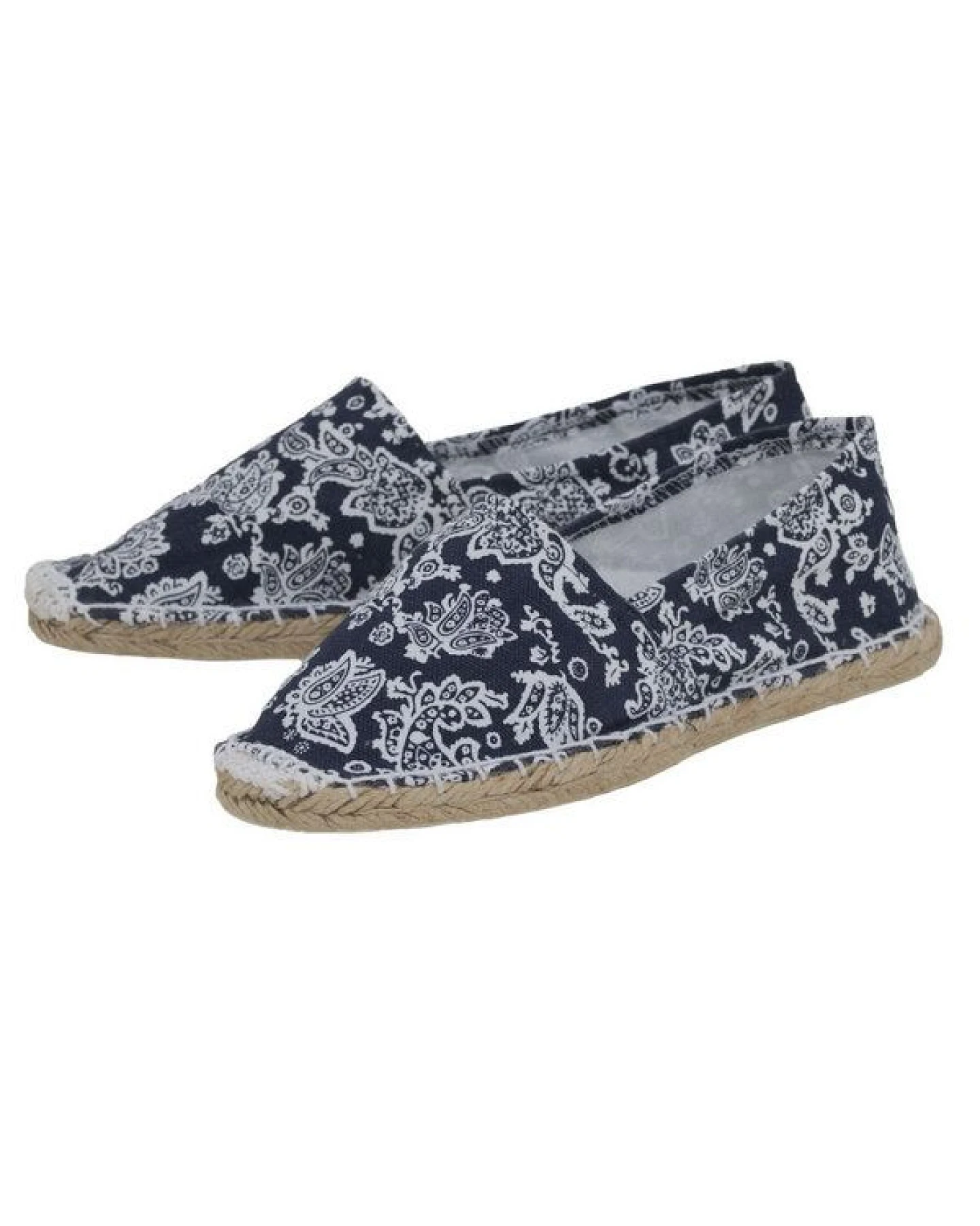 Japanwelt Espadrilles Paisley Muster Espadrilles Classic Canvas Damen und Herren Blau Weiß – Ansicht 2