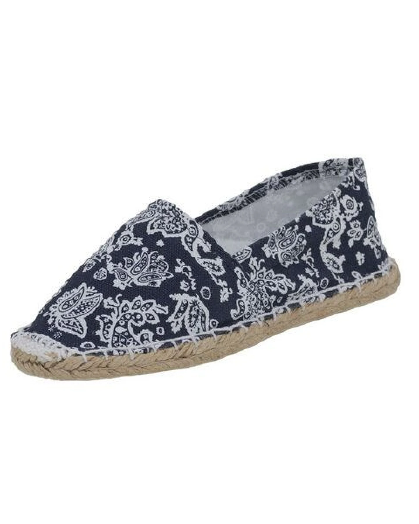 Japanwelt Espadrilles Paisley Muster Espadrilles Classic Canvas Damen und Herren Blau Weiß – Ansicht 3