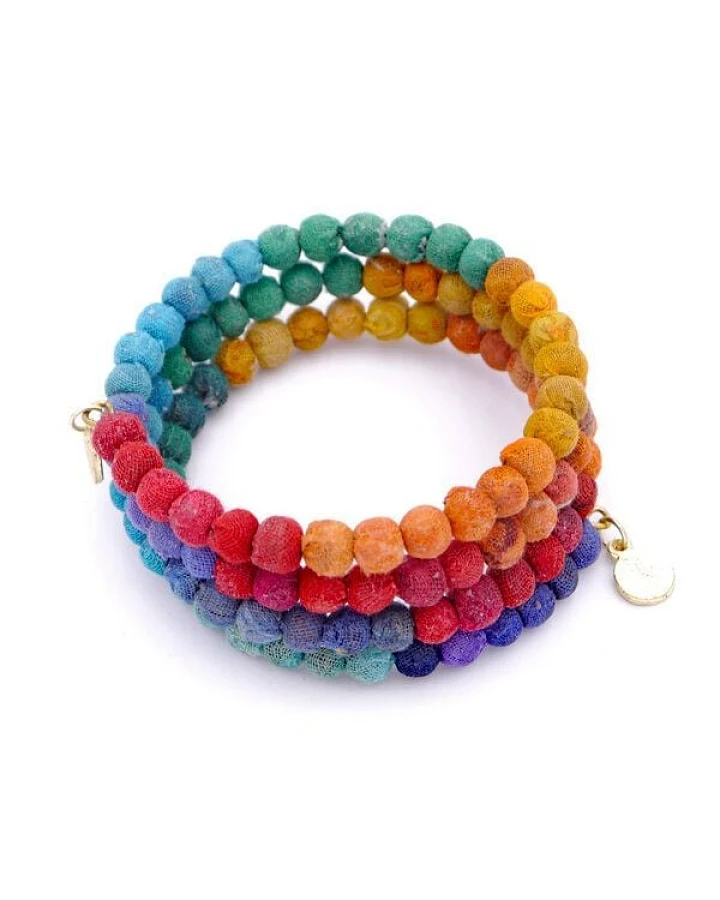 Worldfinds Kantha Rainbow Spiral Armband