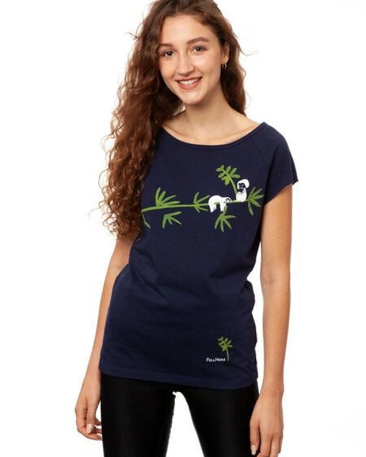 FellHerz Damen T-Shirt Faultier Bio Fair