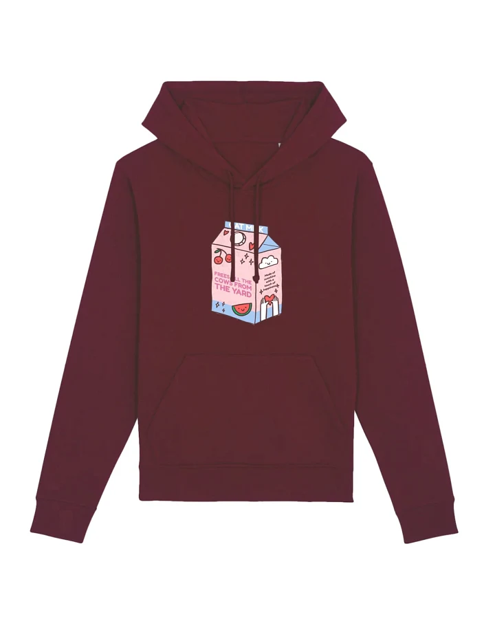 Oat Milk Club Damen vegan Hoodie Meine Hafermilch Befreit Alle Kühe Vom Hof Unisex Maroon