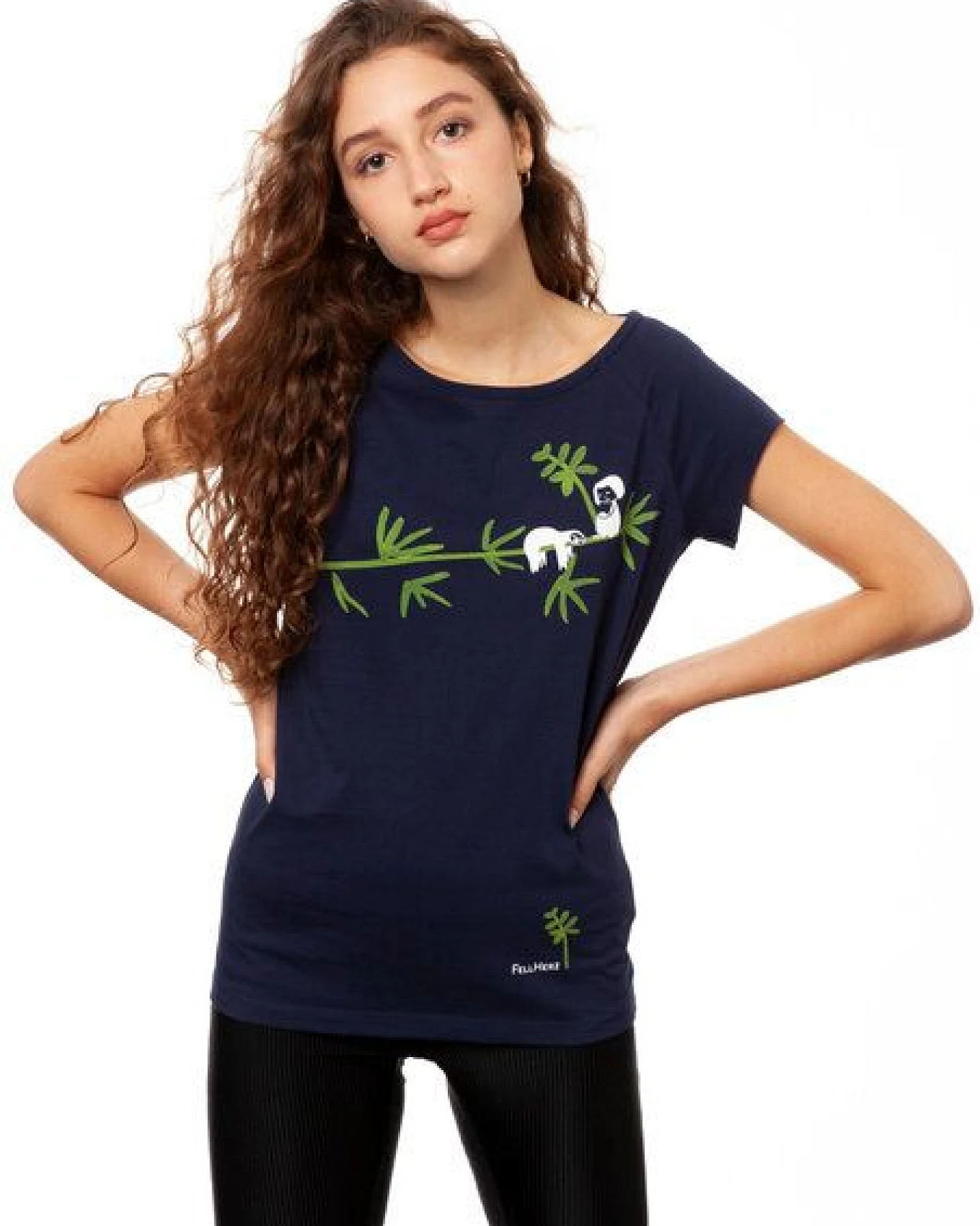 FellHerz Damen T-Shirt Faultier Bio Fair – Ansicht 2