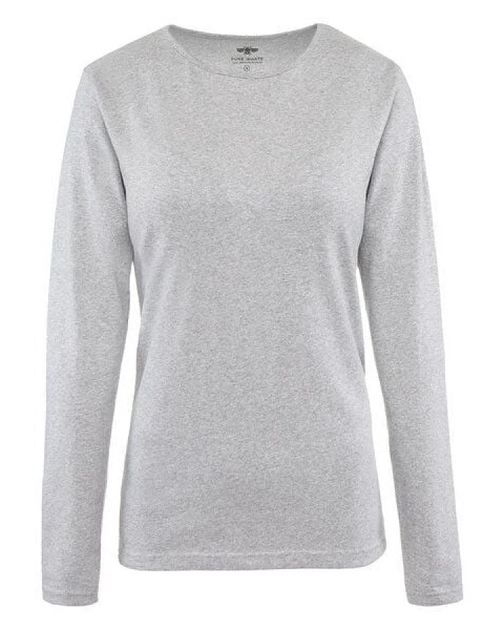 Pure Waste - Damen Long Sleeve T-Shirt, Grey Melange