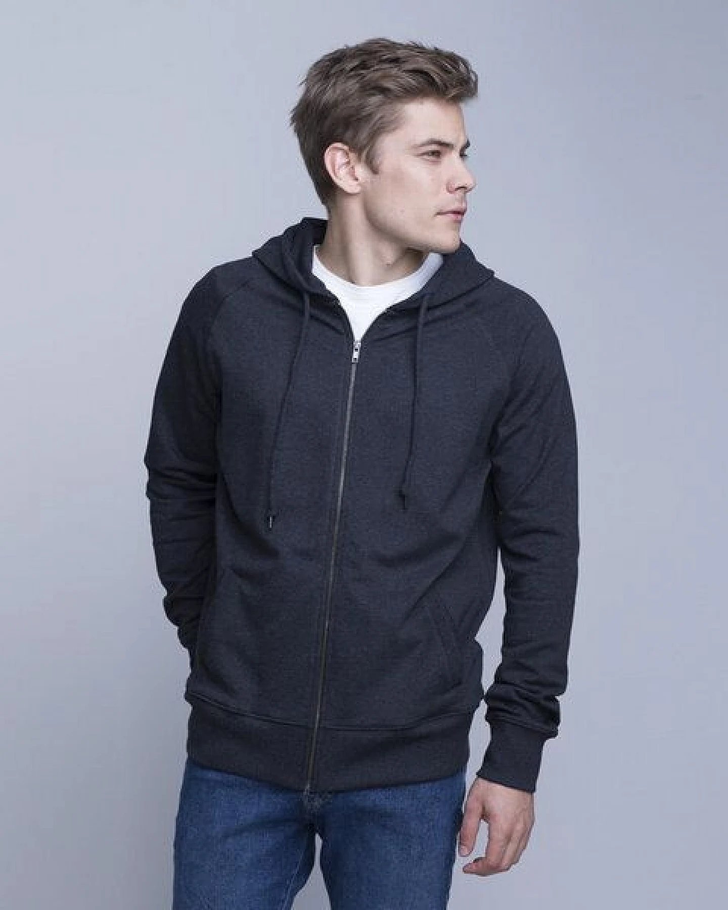 Pure Waste - Unisex Raglan Zip Hoodie – Ansicht 2