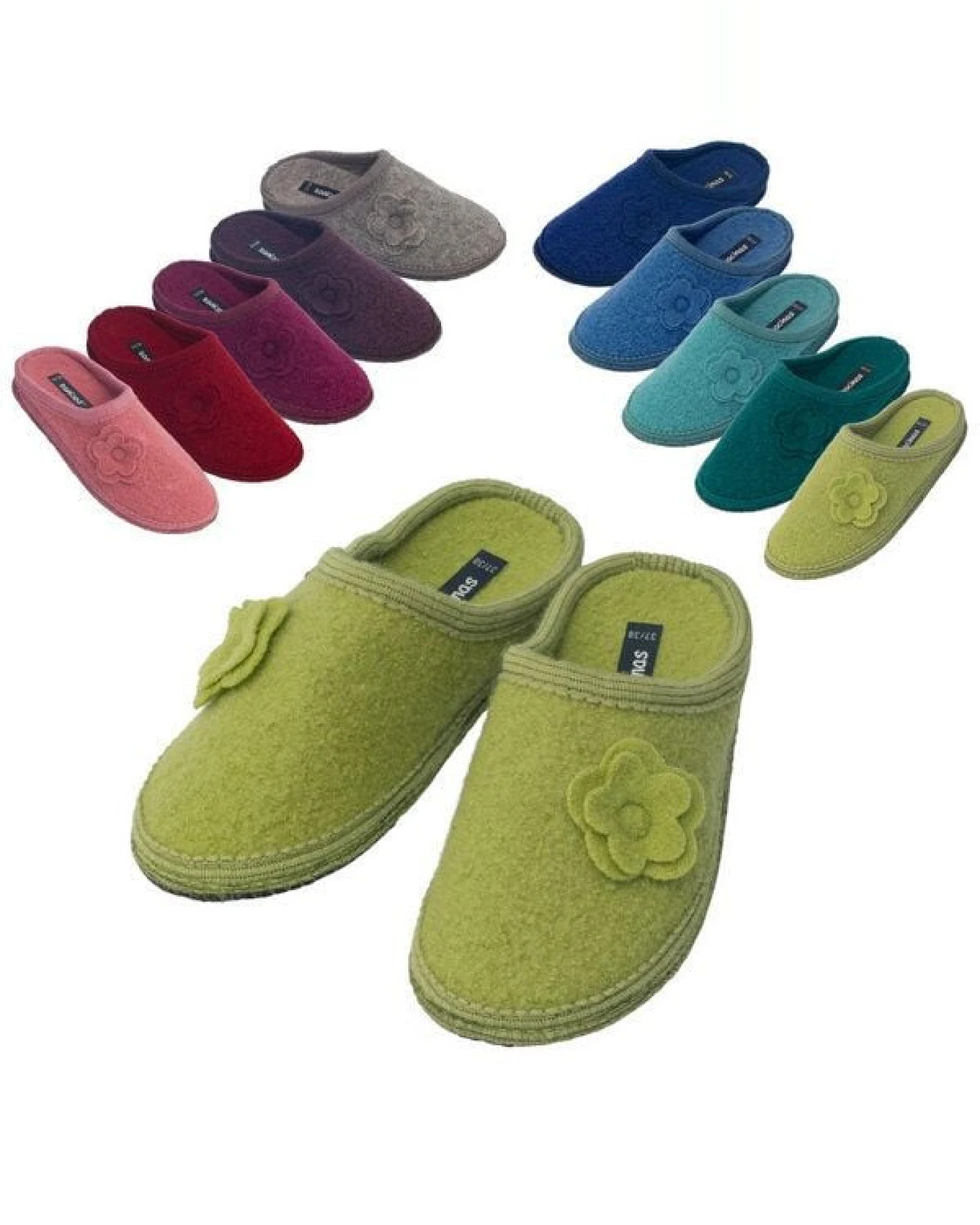 Bacinas Warme Filzblume Hausschuhe Damen Schurwolle Wollwalk Filzsohle – Ansicht 2
