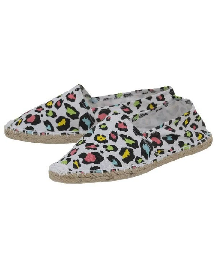 Japanwelt Espadrilles Espadrilles Canvas Unisex Sommerlatschen Leinen Leopard bunt