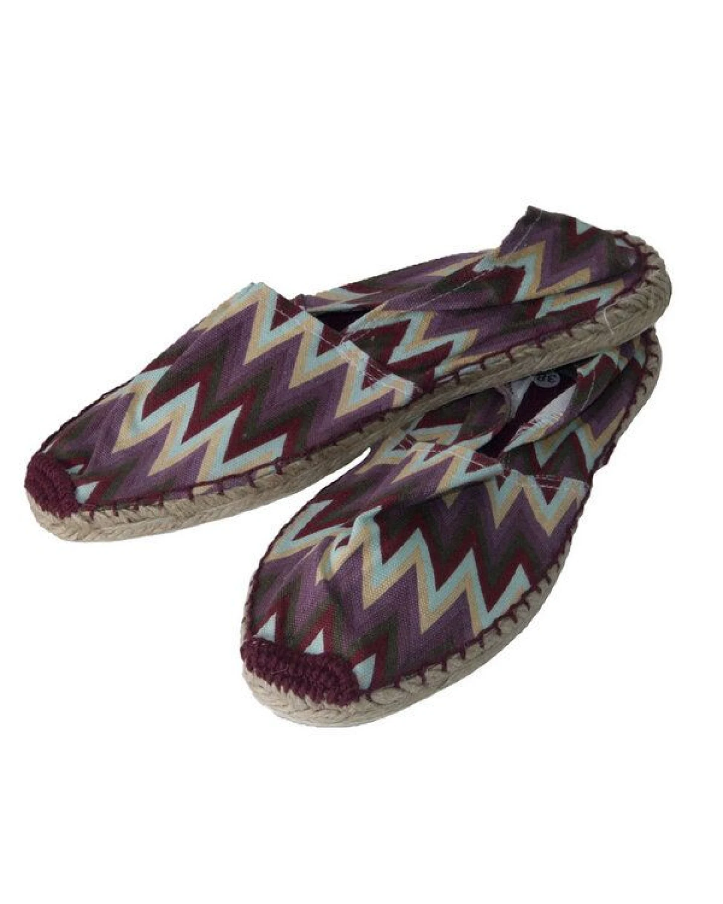 Japanwelt Espadrilles Espadrilles Canvas Unisex Sommerlatschen Leinen Zick-Zack-Streifen – Ansicht 2