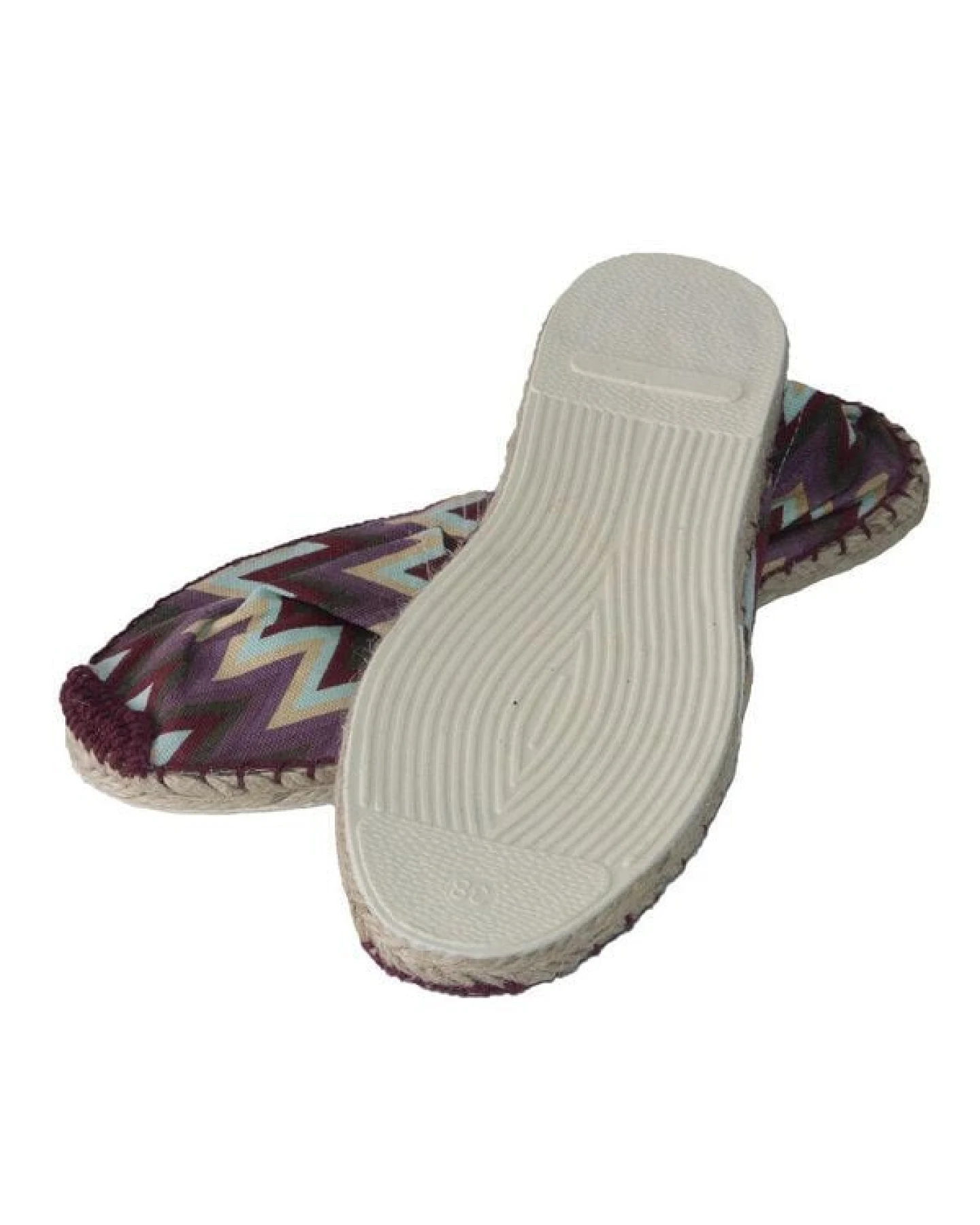 Japanwelt Espadrilles Espadrilles Canvas Unisex Sommerlatschen Leinen Zick-Zack-Streifen – Ansicht 4