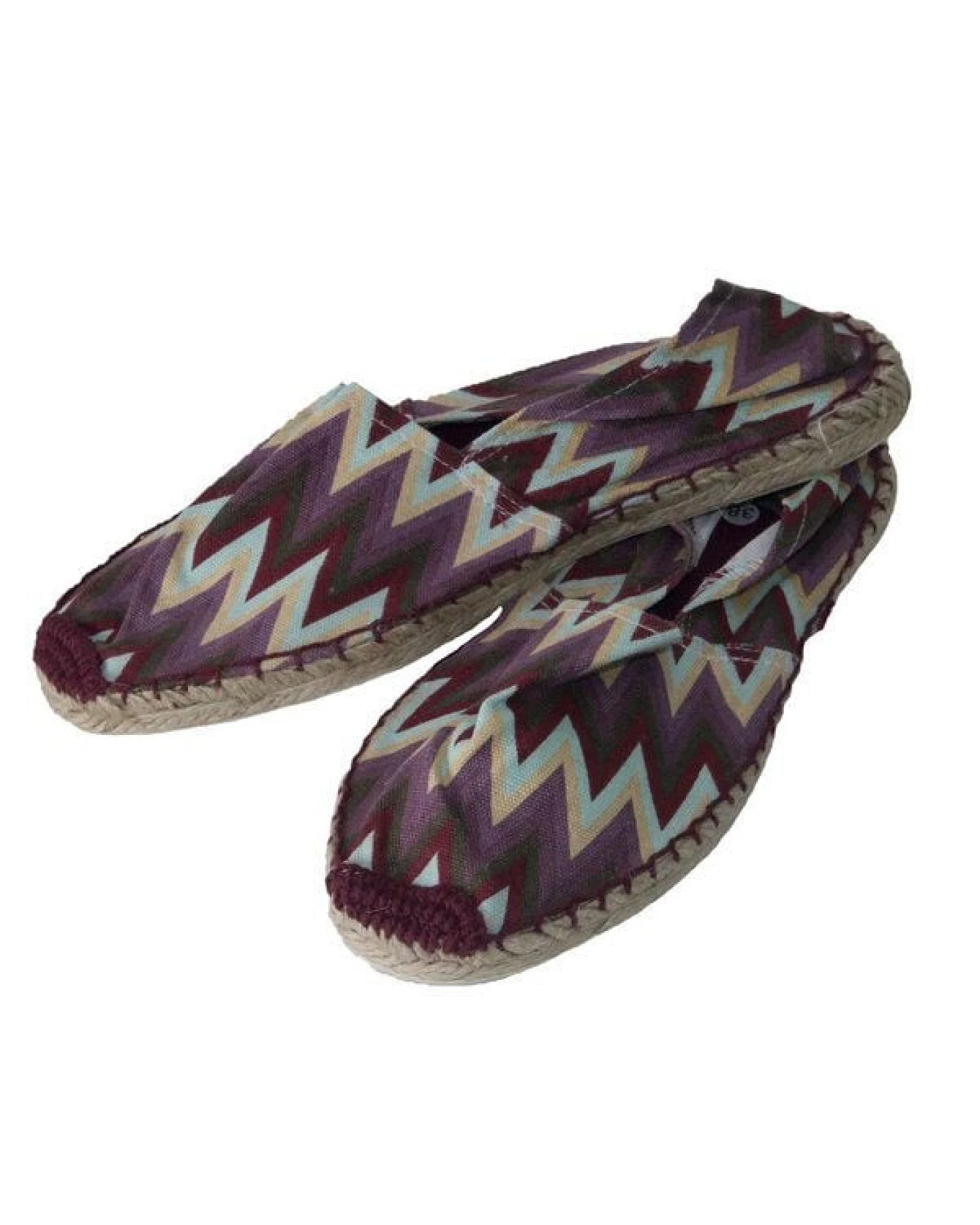 Japanwelt Espadrilles Espadrilles Canvas Unisex Sommerlatschen Leinen Zick-Zack-Streifen – Ansicht 2