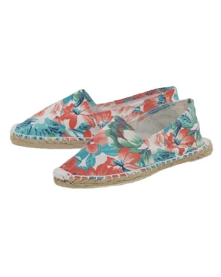 Japanwelt Espadrilles Espadrilles Canvas Unisex Sommerlatschen Leinen Hawaii blau