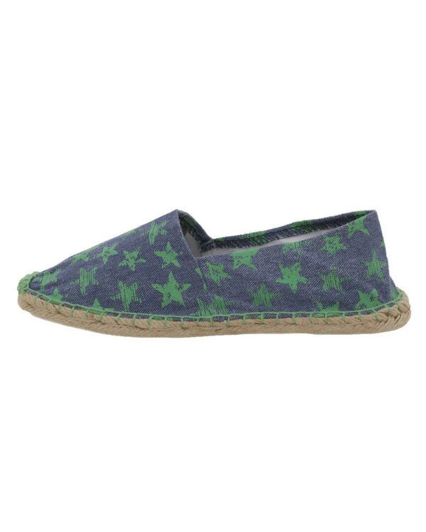 Japanwelt Espadrilles Espadrilles Canvas Unisex Sommerlatschen Leinen Sterne grün-blau – Ansicht 3