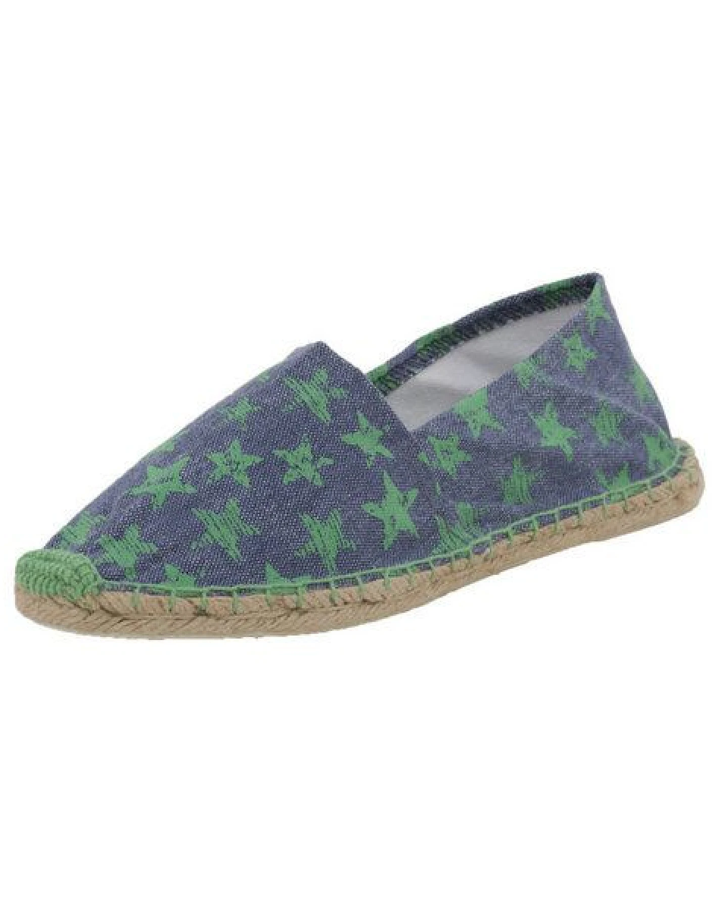 Japanwelt Espadrilles Espadrilles Canvas Unisex Sommerlatschen Leinen Sterne grün-blau – Ansicht 2