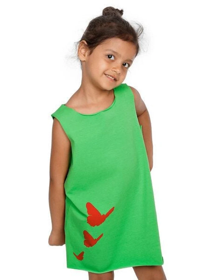 HANDGEDRUCKT "Schmetterlinge" Kleid