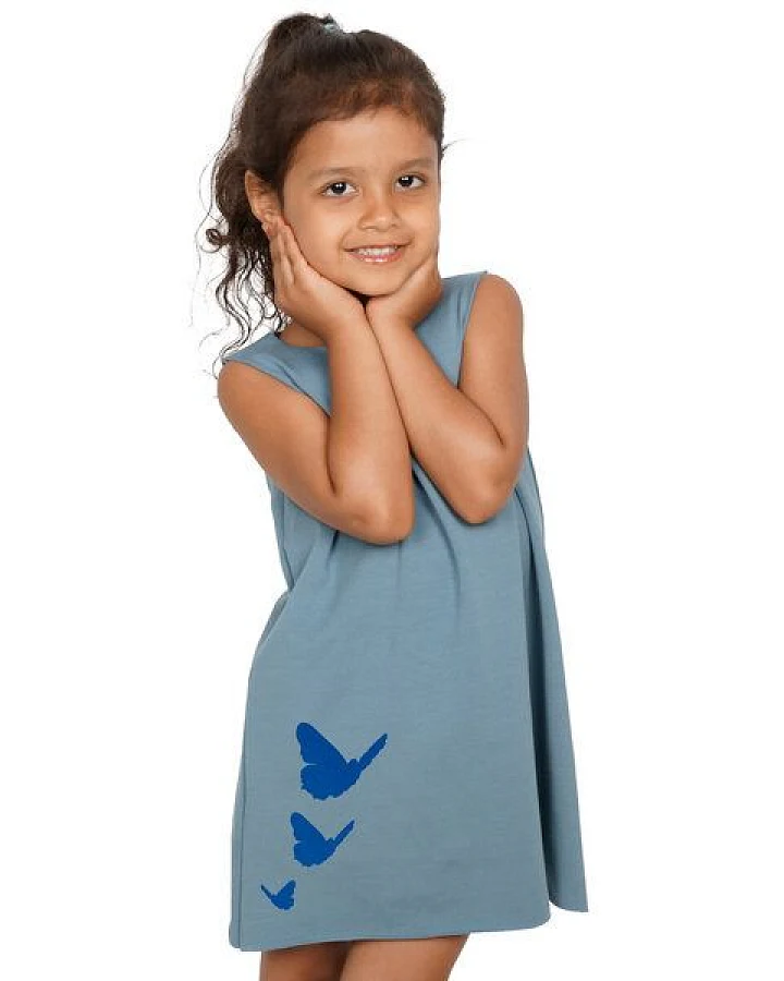 HANDGEDRUCKT "Schmetterlinge" Kleid
