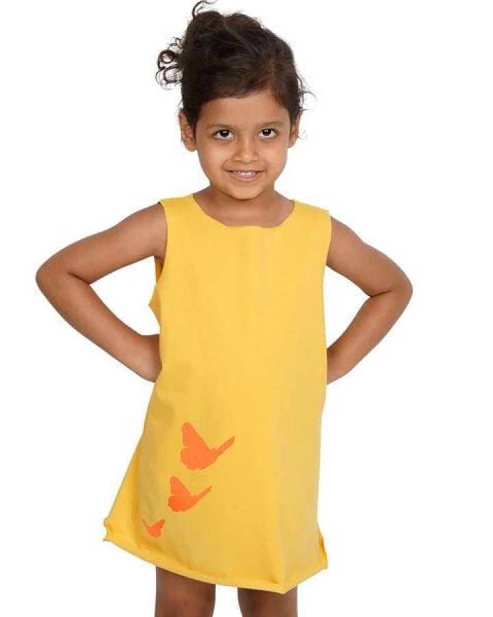 HANDGEDRUCKT "Schmetterlinge" Kleid