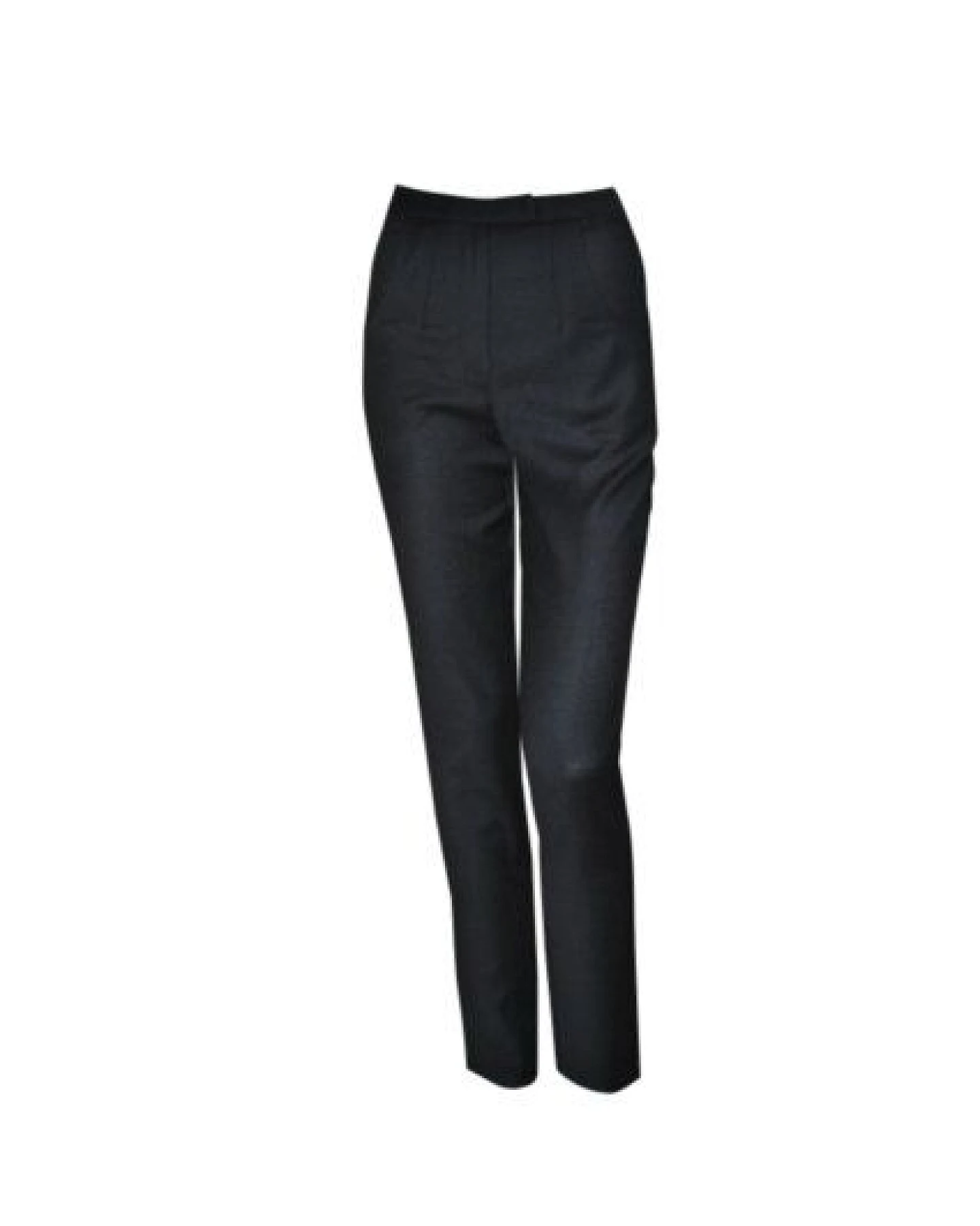 Yuna Miray taillierte, schmal geschnittene, elegante Hose aus 100% kbt Merinowolle "Cigarette" in schwarz & anthra – Ansicht 2