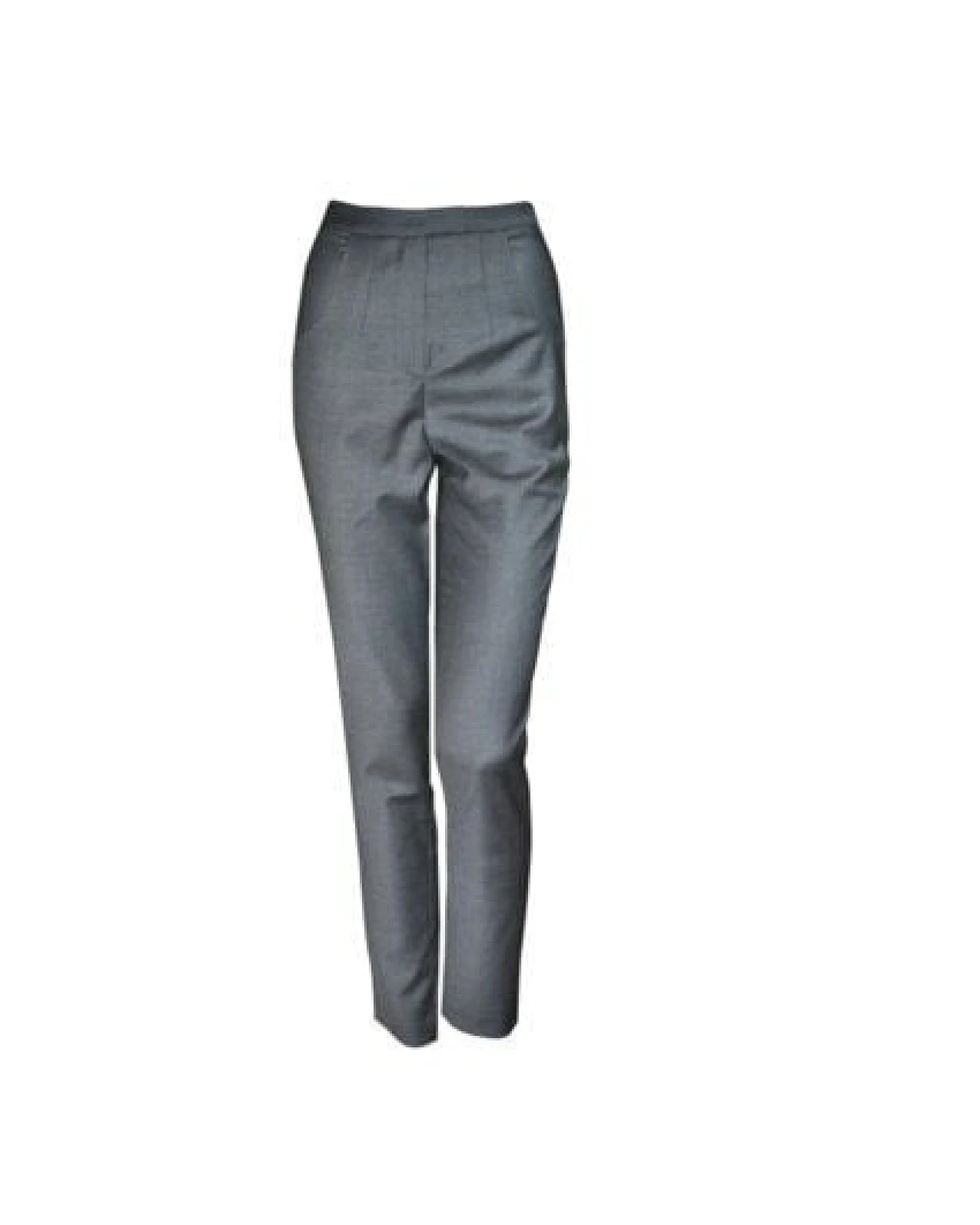 Yuna Miray taillierte, schmal geschnittene, elegante Hose aus 100% kbt Merinowolle "Cigarette" in schwarz & anthra – Ansicht 3
