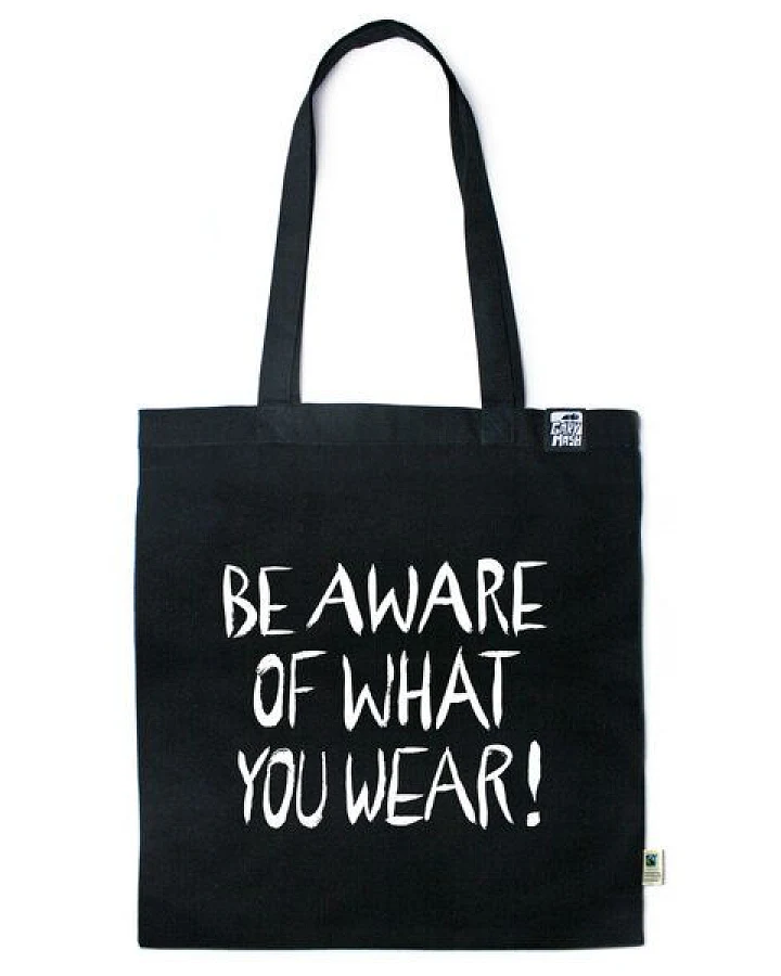 GARY MASH Baumwolltasche Be aware of what you wear!
