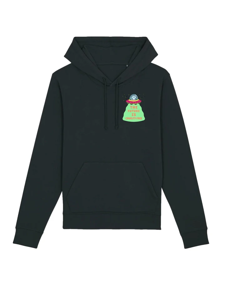 Oat Milk Club Damen vegan Hoodie The Future Is Cruelty Free Unisex Schwarz