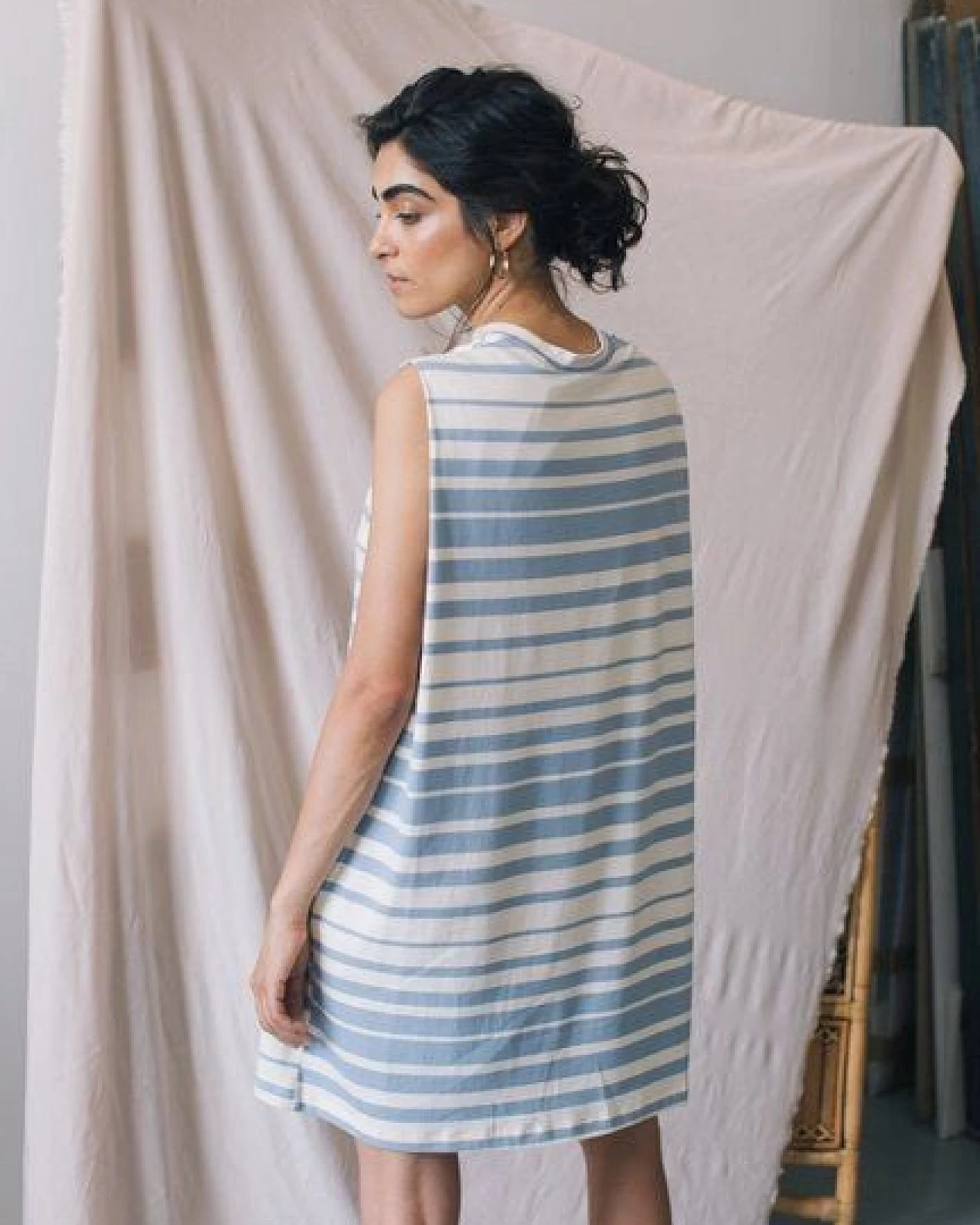 Cossac Sommerliches Streifenkleid aus Bio-Baumwolle in One Size – Ansicht 3