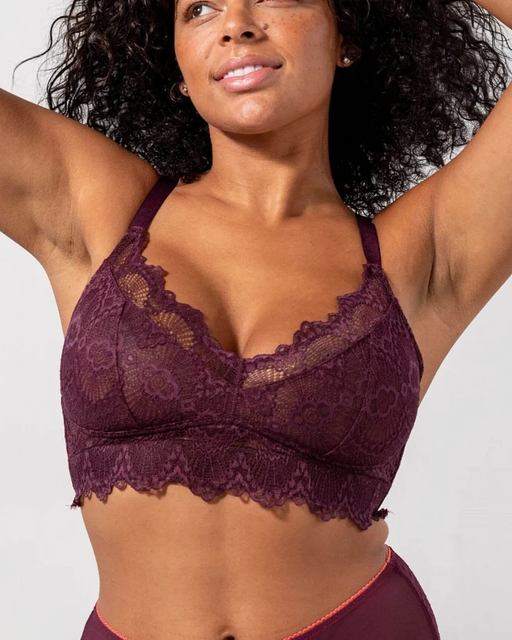 Understatement Damen vegan Bh Unterstützung Spitze Kirsche