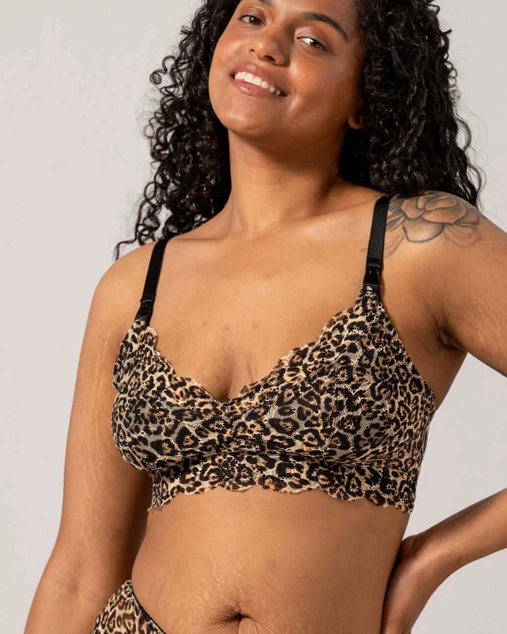 Understatement Damen vegan Spitze Still-Balette Leopard