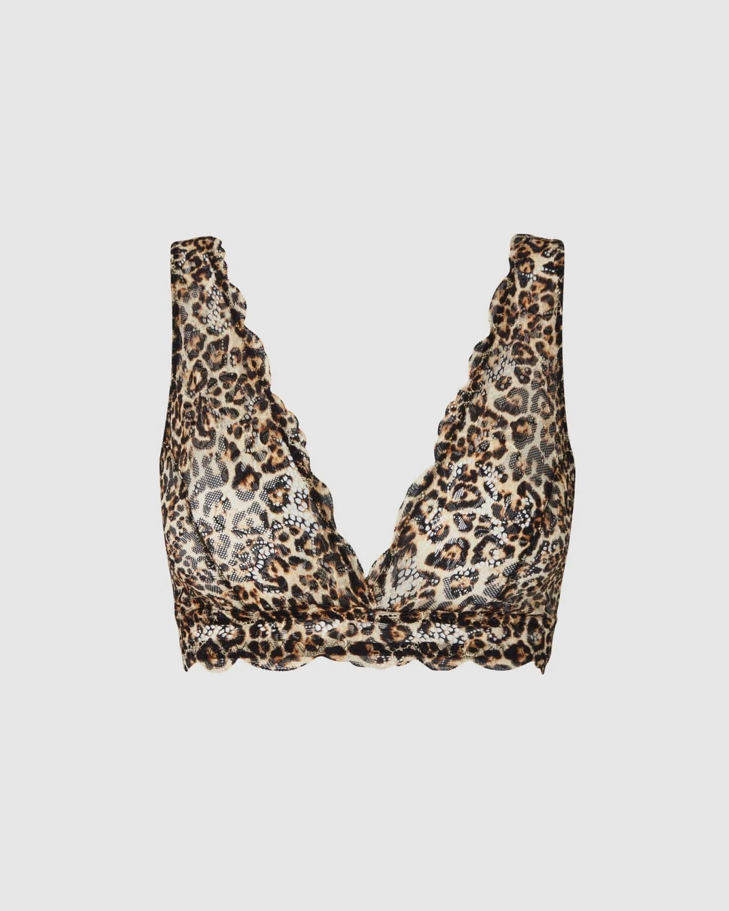 Understatement Damen vegan Spitze Plunge Bralette Leopard – Ansicht 2