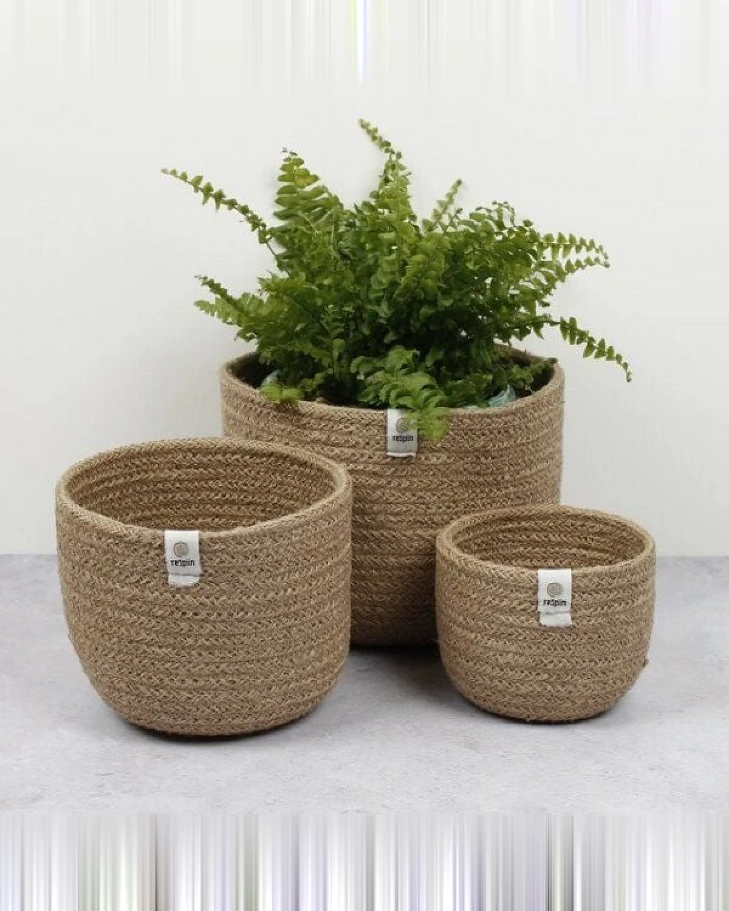 reSpiin 3er-Set große Körbe aus Jute – Ansicht 4