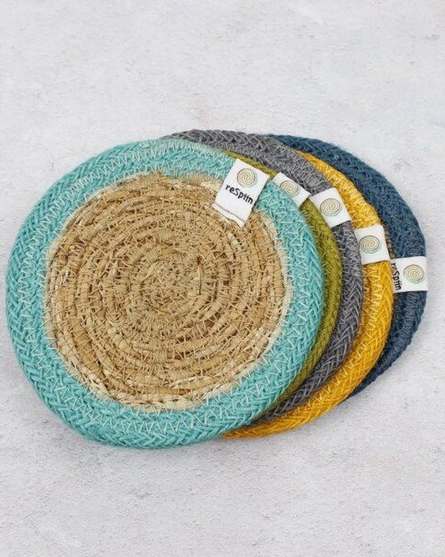 reSpiin Untersetzer aus Seegras und Jute Ø 10cm – Ansicht 2