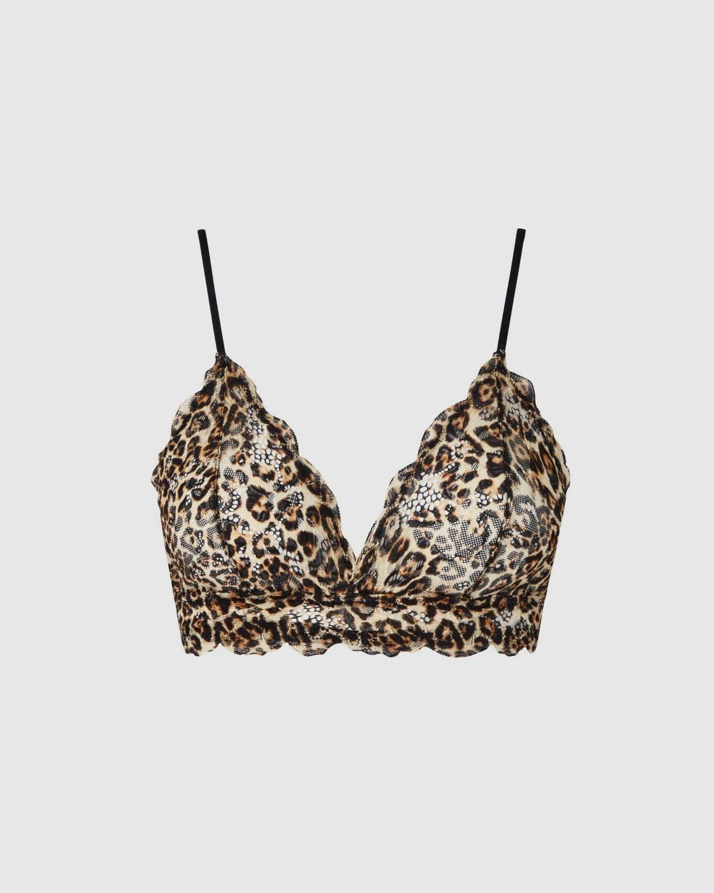 Understatement Damen vegan Lace Triangle Bralette Leopard – Ansicht 2