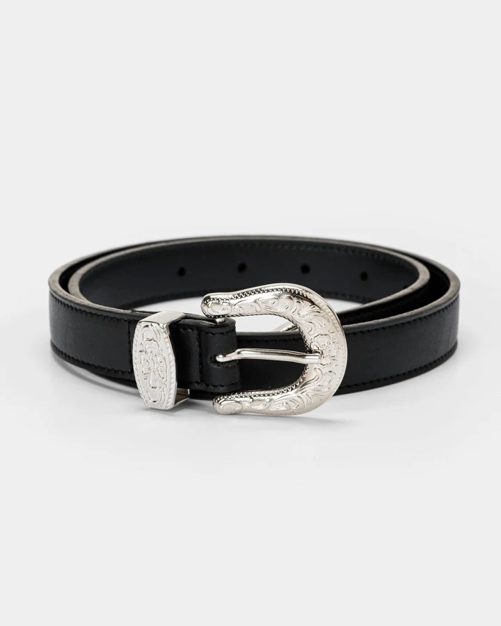 Solari Milano Herren vegan Gürtel Mit Rockschnalle Schwarz