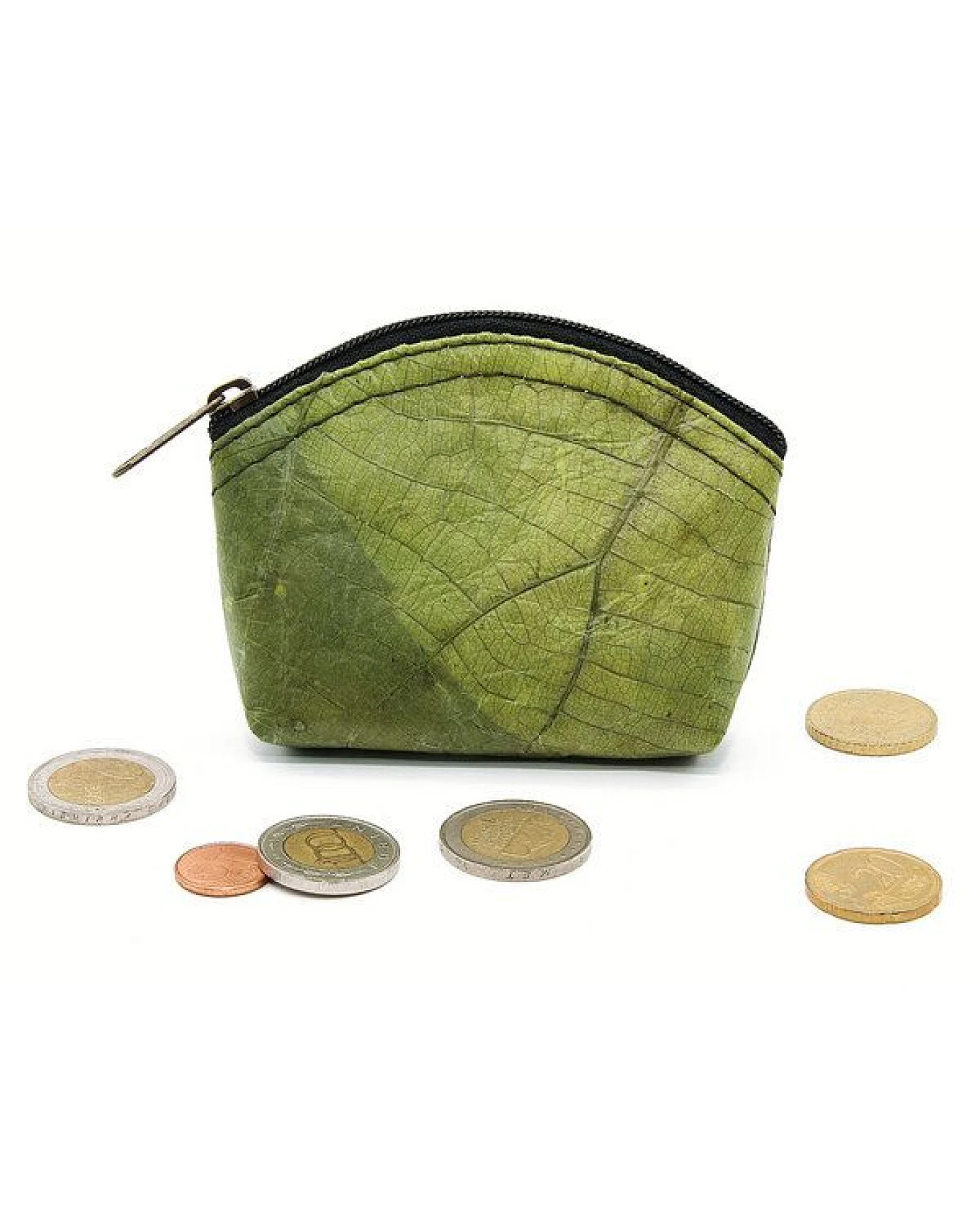 ECOMONKEY® Münzportemonnaie + veganes Lederimitat aus Blättern – Ansicht 2