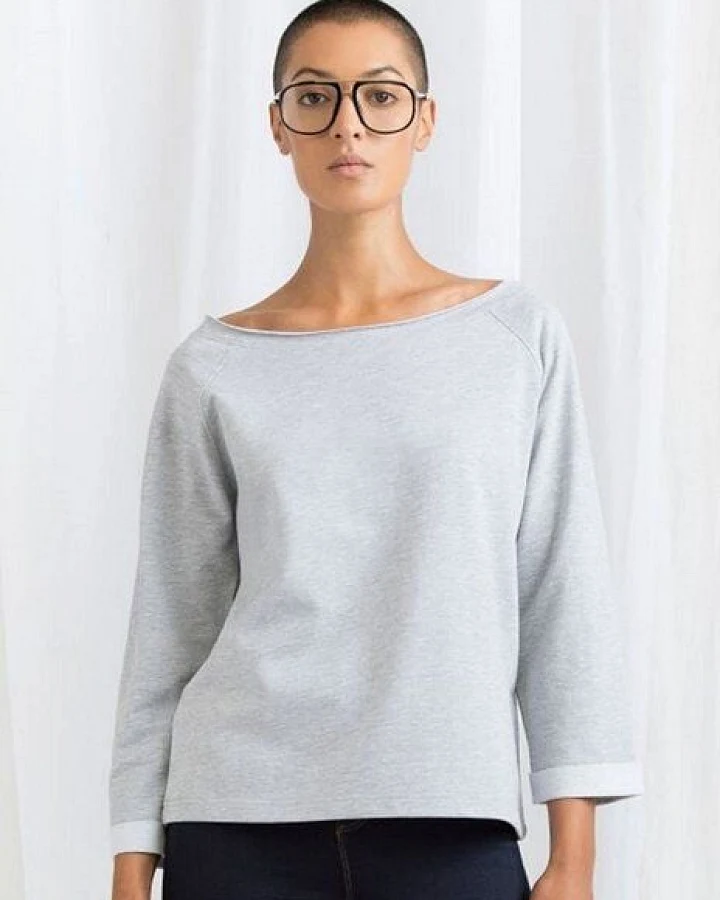 Mantis Damen T-Shirt Flash Dance Sweatshirt weiter Schulterfreier Ausschnitt