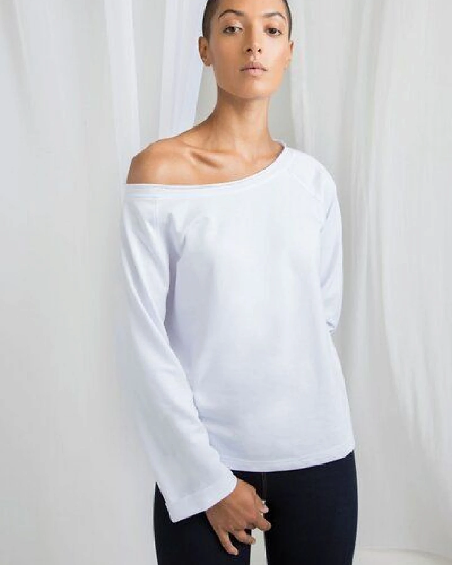 Mantis Damen T-Shirt Flash Dance Sweatshirt weiter Schulterfreier Ausschnitt – Ansicht 2