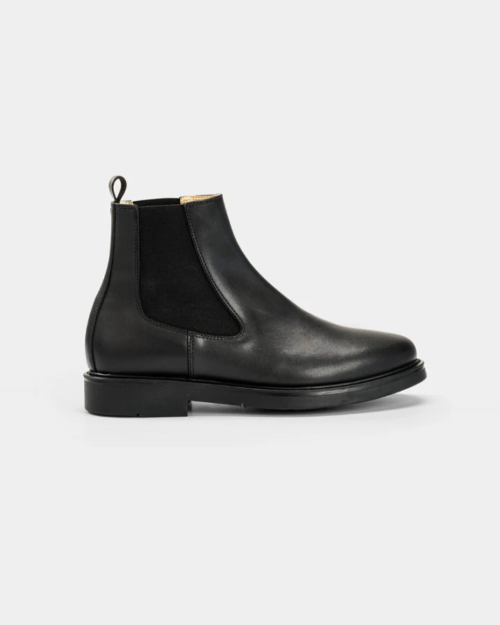 Solari Milano Herren vegan Chelsea Boots Herren Schwarz