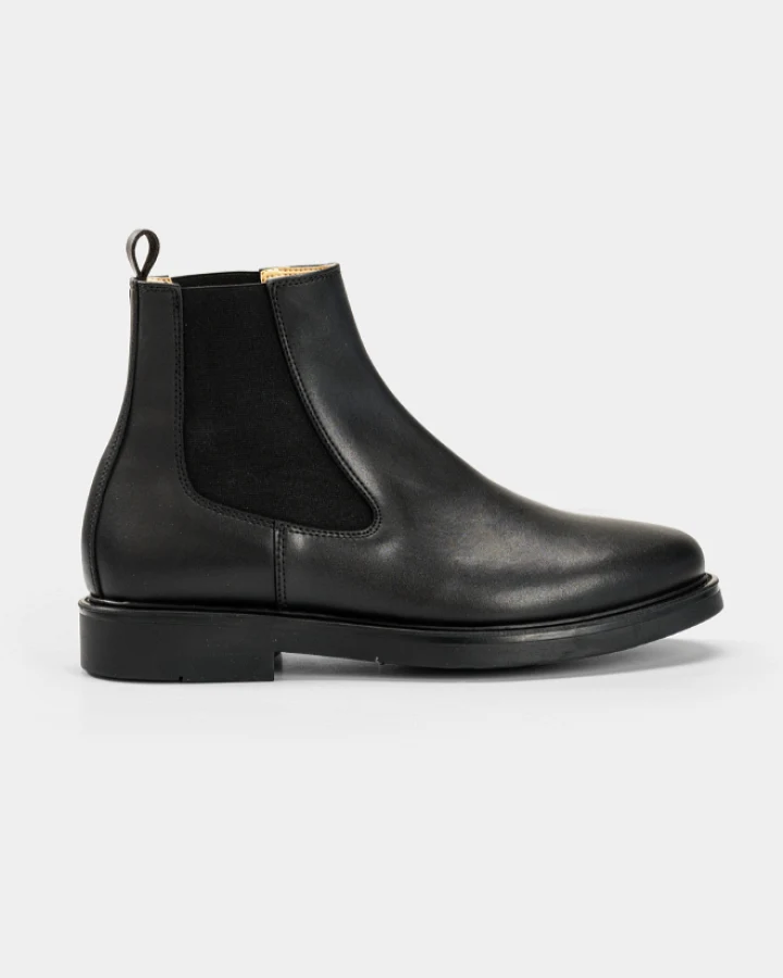 Solari Milano Herren vegan Chelsea Boots Herren Schwarz