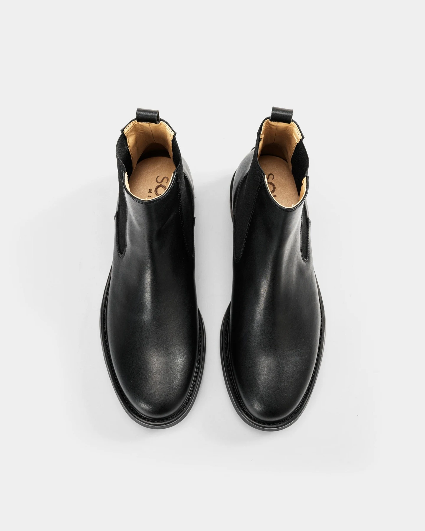 Solari Milano Herren vegan Chelsea Boots Herren Schwarz – Ansicht 2