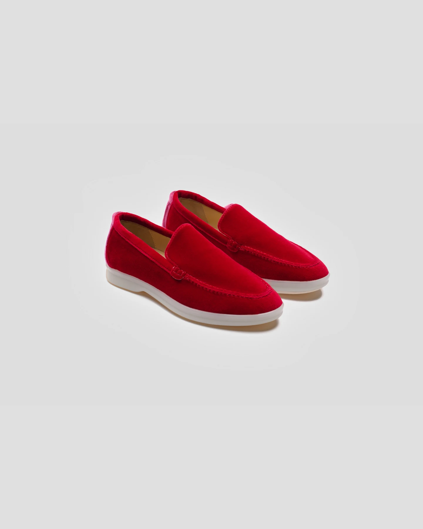 Solari Milano Damen vegan Loafer Samt Rot – Ansicht 2