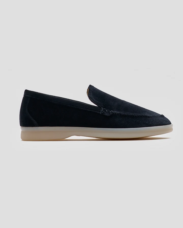 Solari Milano Damen vegan Loafer Samt Schwarz